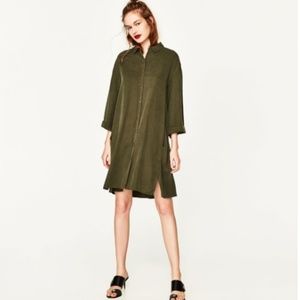 Zara button down shirt dress